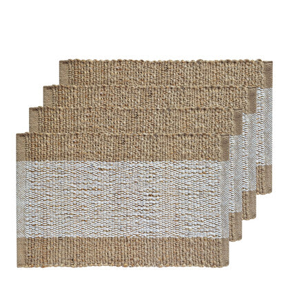 Blake Jute White & Warm Taupe Placemat - Set of 4