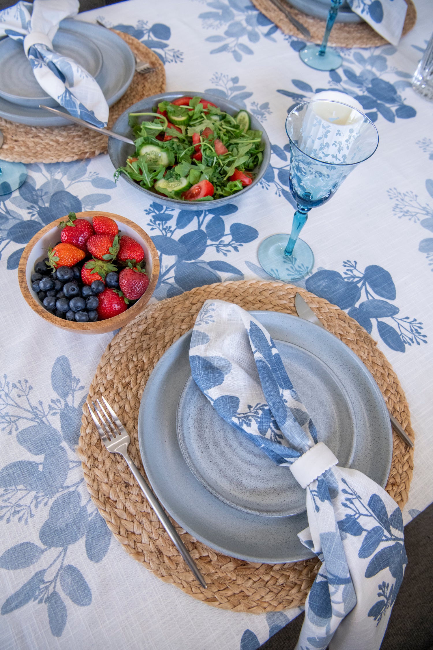 Blue Meadow Tablecloth