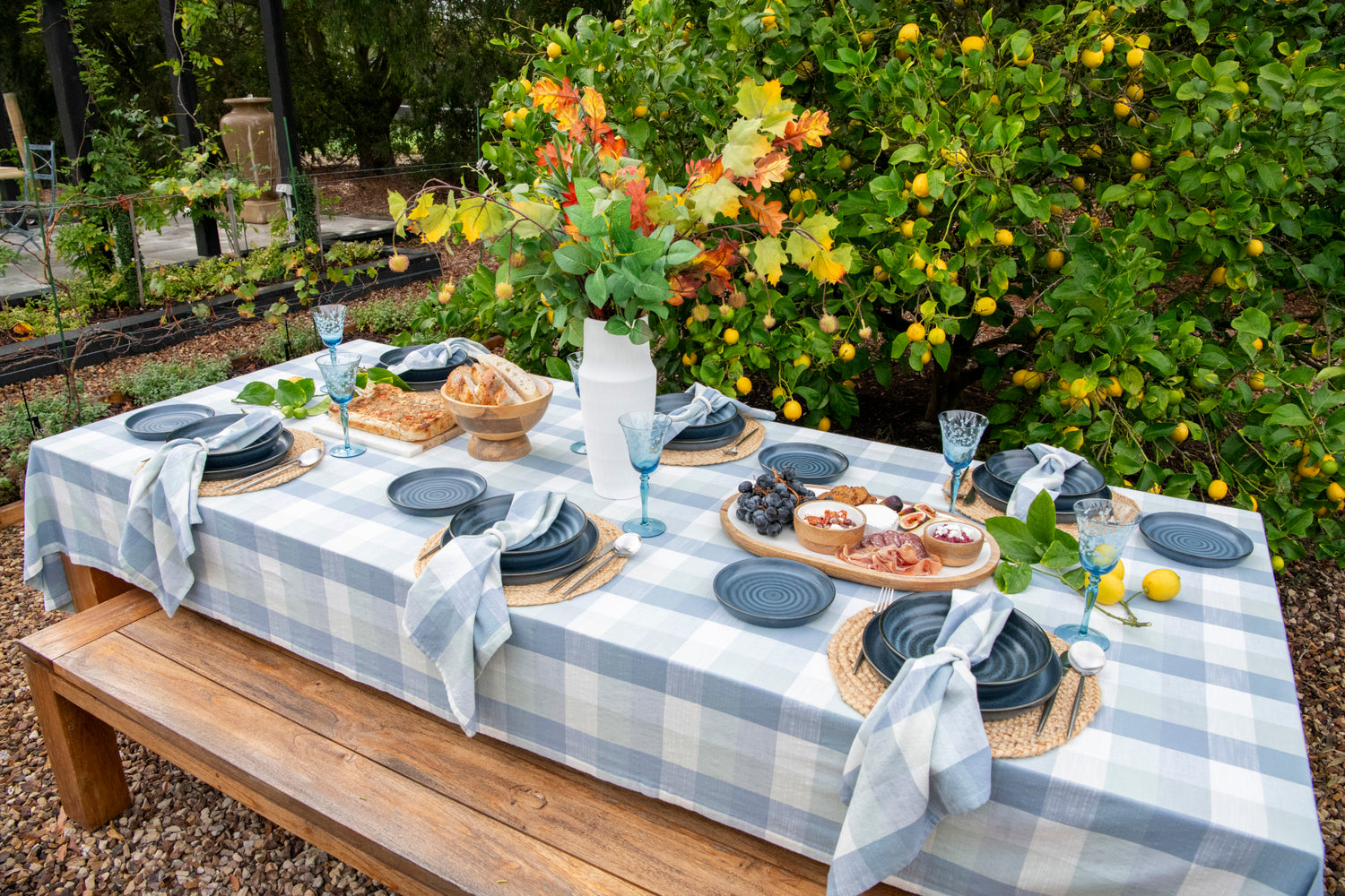 Blue Sky Gingham Napkin - Set of 4