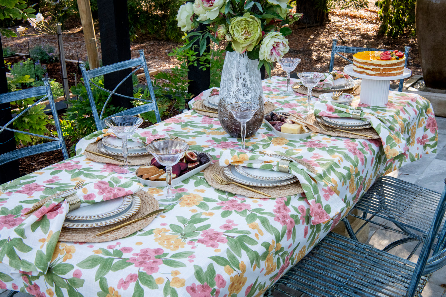 Floral Reverie Pink/Orange Napkin - Set of 4