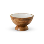 Palermo Pedestal Mango Wood & Enamel Bowl - Small