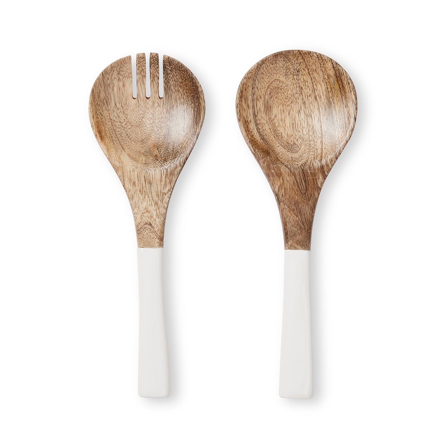 Palermo Salad Servers Set of 2 in Mango Wood & Enamel