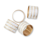 Joy Mother of Peal Napkin Ring Set - Set Of 4