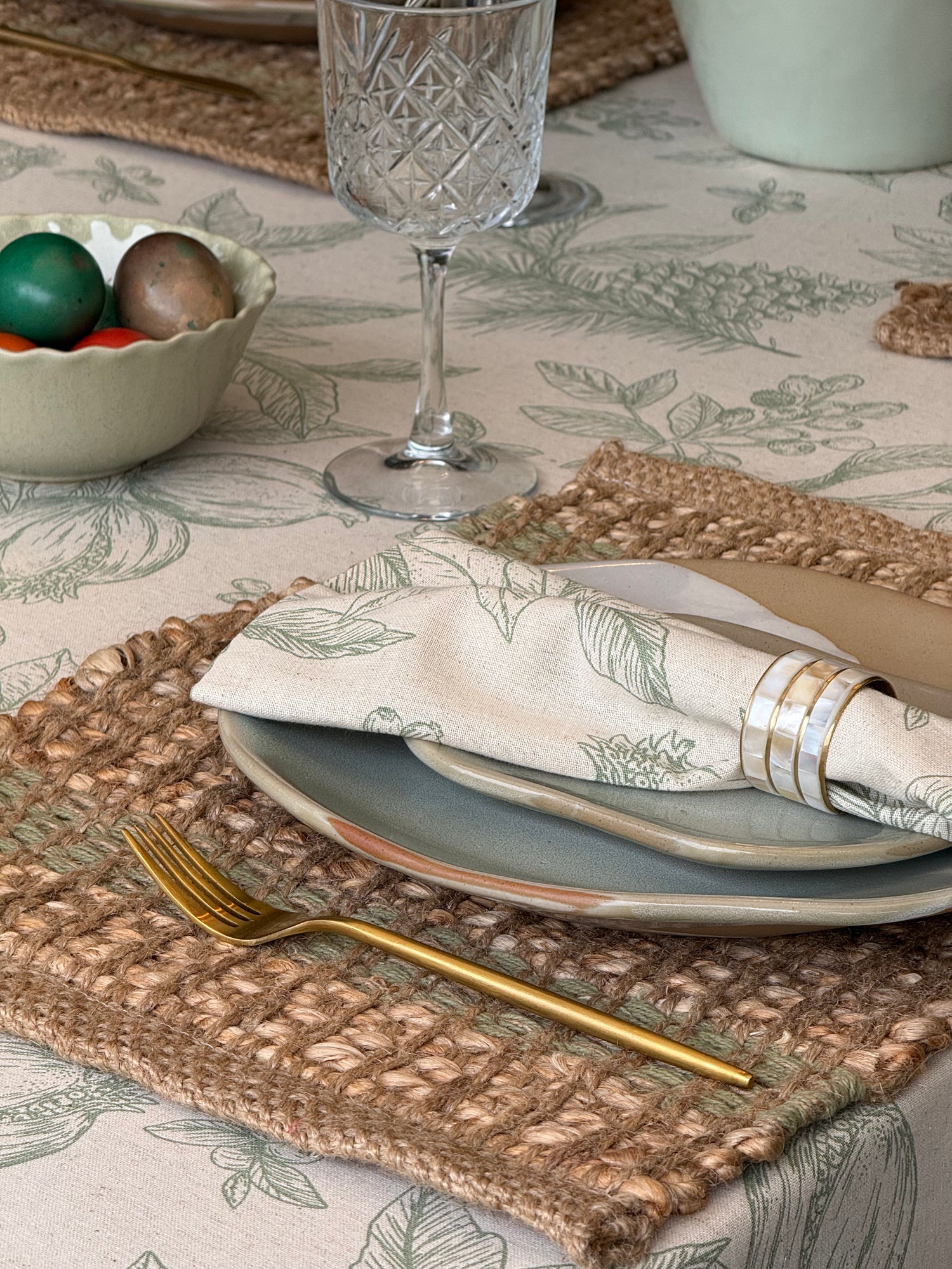Sage Botanical Napkins - Set of 4