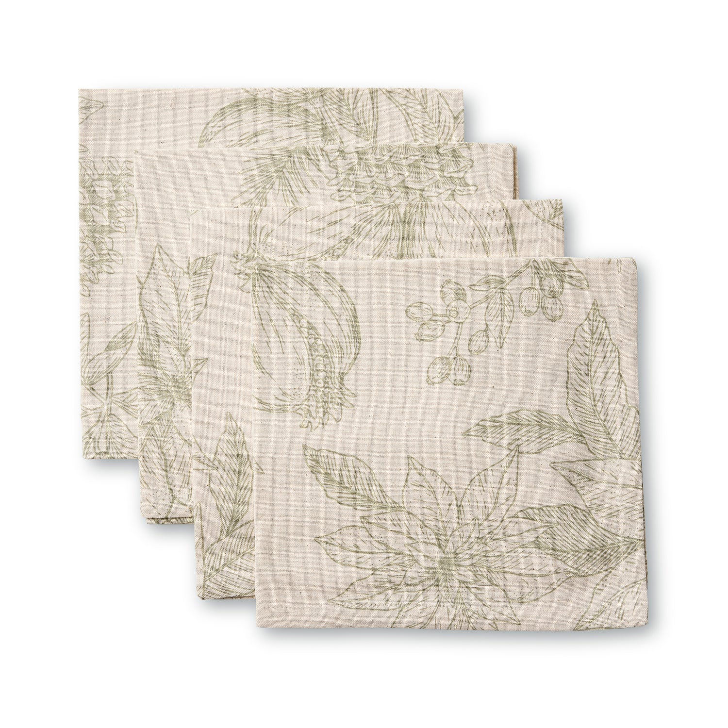 Sage Botanical Napkins - Set of 4