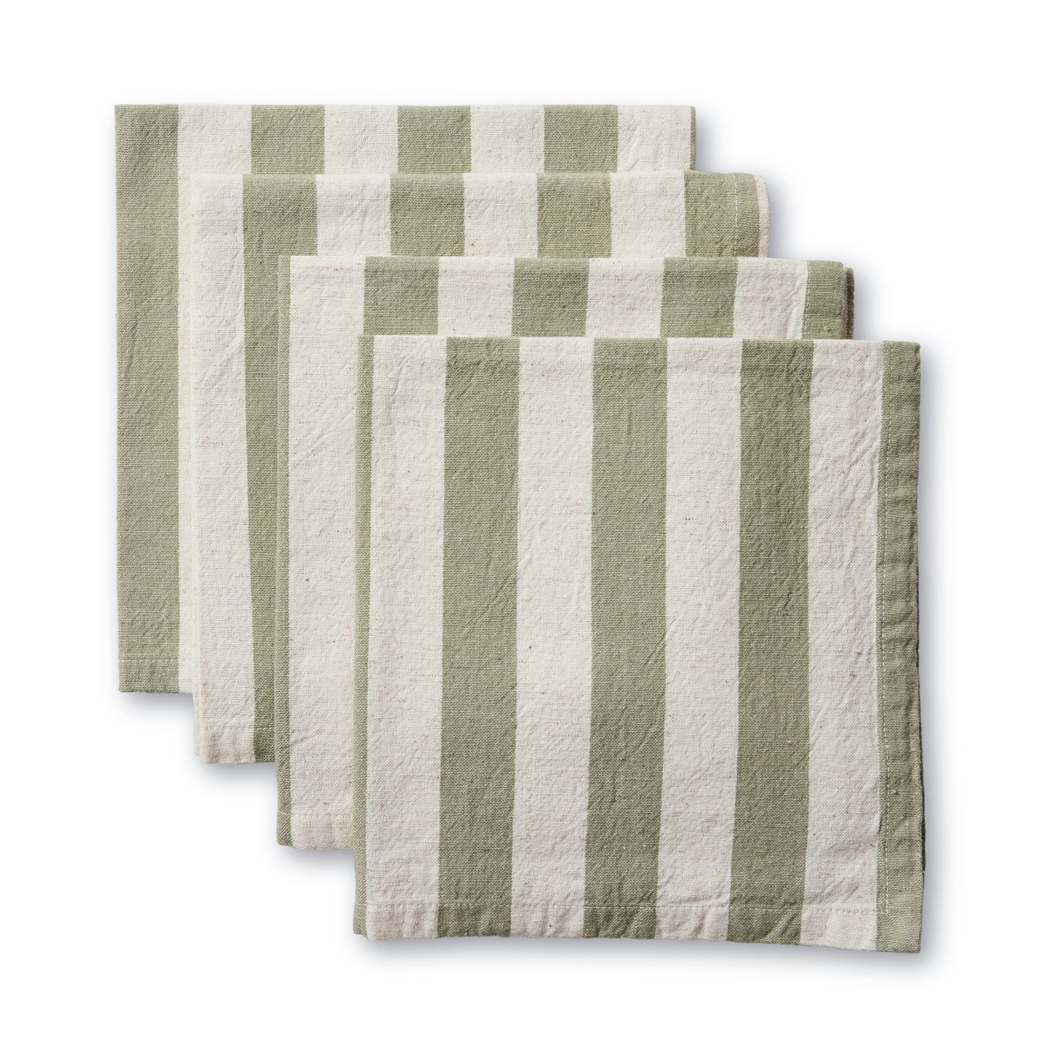 Olive Stone Stripe Napkins - Set of 4