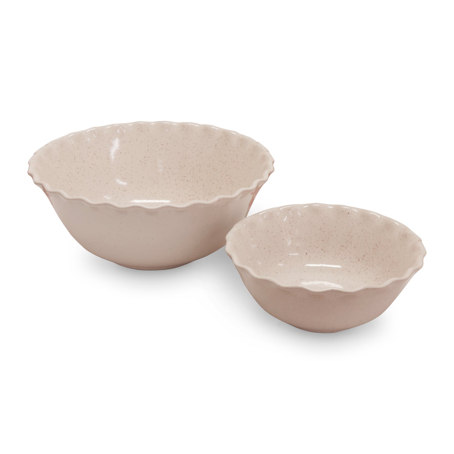Ivy Wavy Shell Speckle Bowl - Set of 2