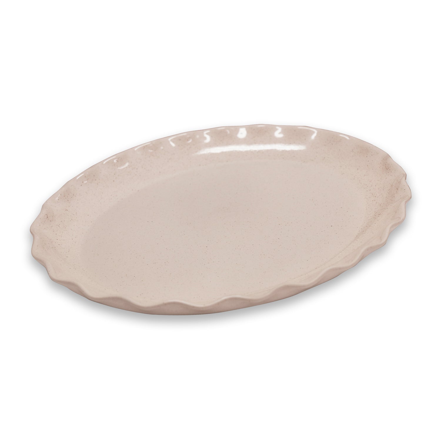 Ivy Wavy Shell Speckle Oval Platter